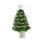 Roman Christmas Tree Nightlight, Plug In Nostalgic Ceramic Tree Night Light with Star and Colorful Illuminated Xmas Lights, Green Tree
